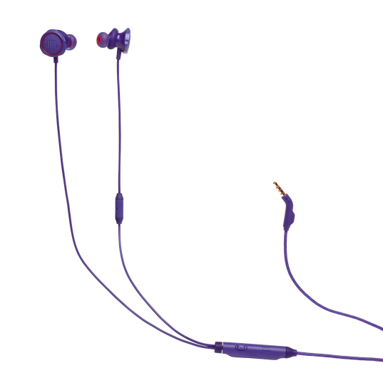 JBL Quantum 50 - Purple - Wired in-ear gaming headset with volume slider and mic mute - Hero